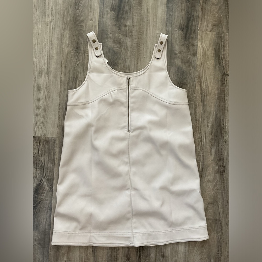 By Anthropologie Pilcro Faux-Leather Scoop-Neck Shift Mini Dress size 14 new nwt - Picture 3 of 6